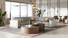 Frazier Modern Light Grey Leather Sectional Sofa with 3 Recliners