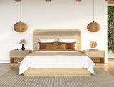 Gavin Modern Natural Ash + Rattan Bed