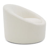 Frontier Glam White Fabric Accent Chair