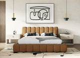 Harris Modern Brown Fabric Bed