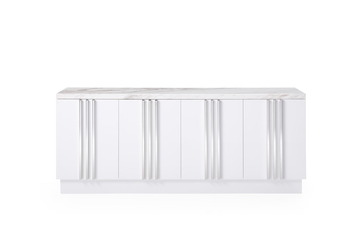 Kingsley Modern Marble & Stainless Steel Buffet
