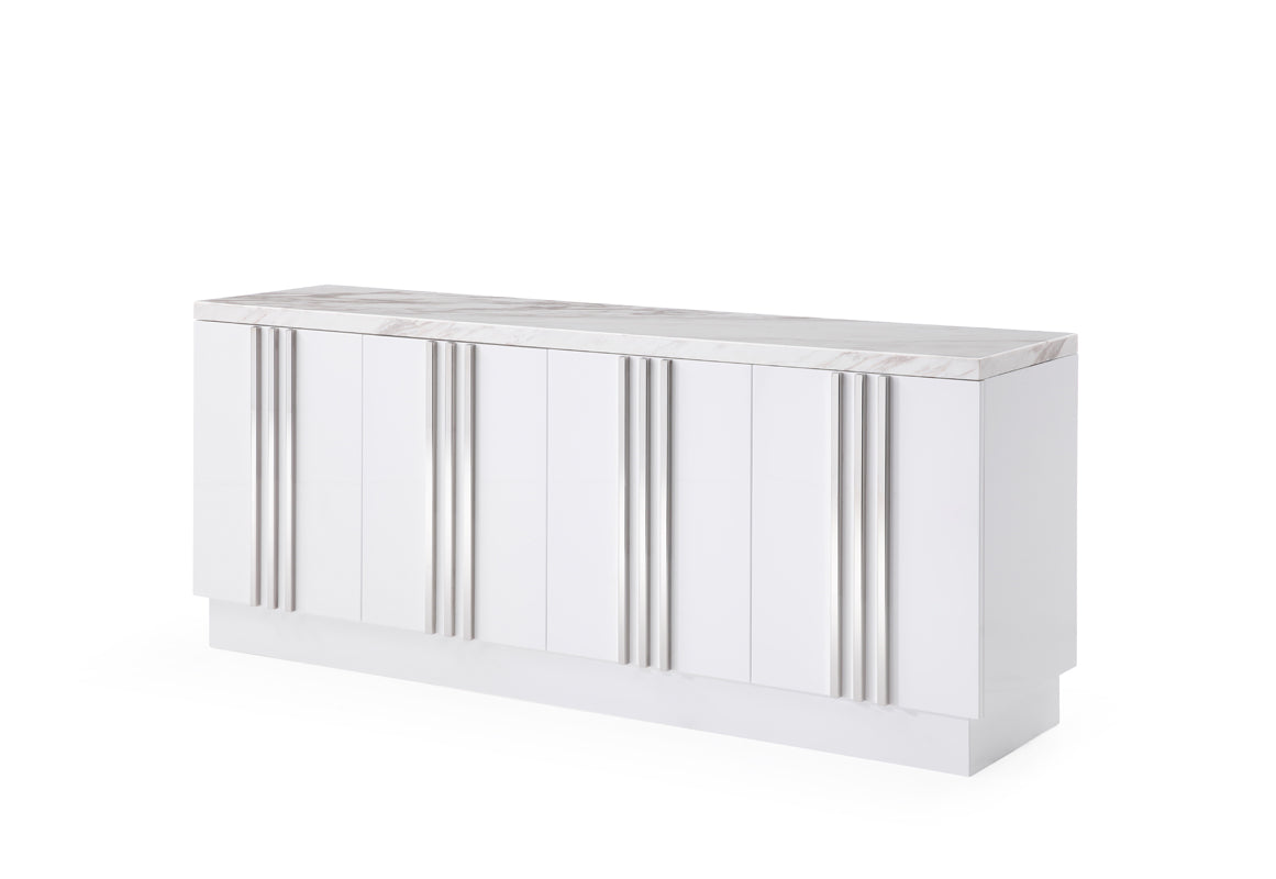 Kingsley Modern Marble & Stainless Steel Buffet