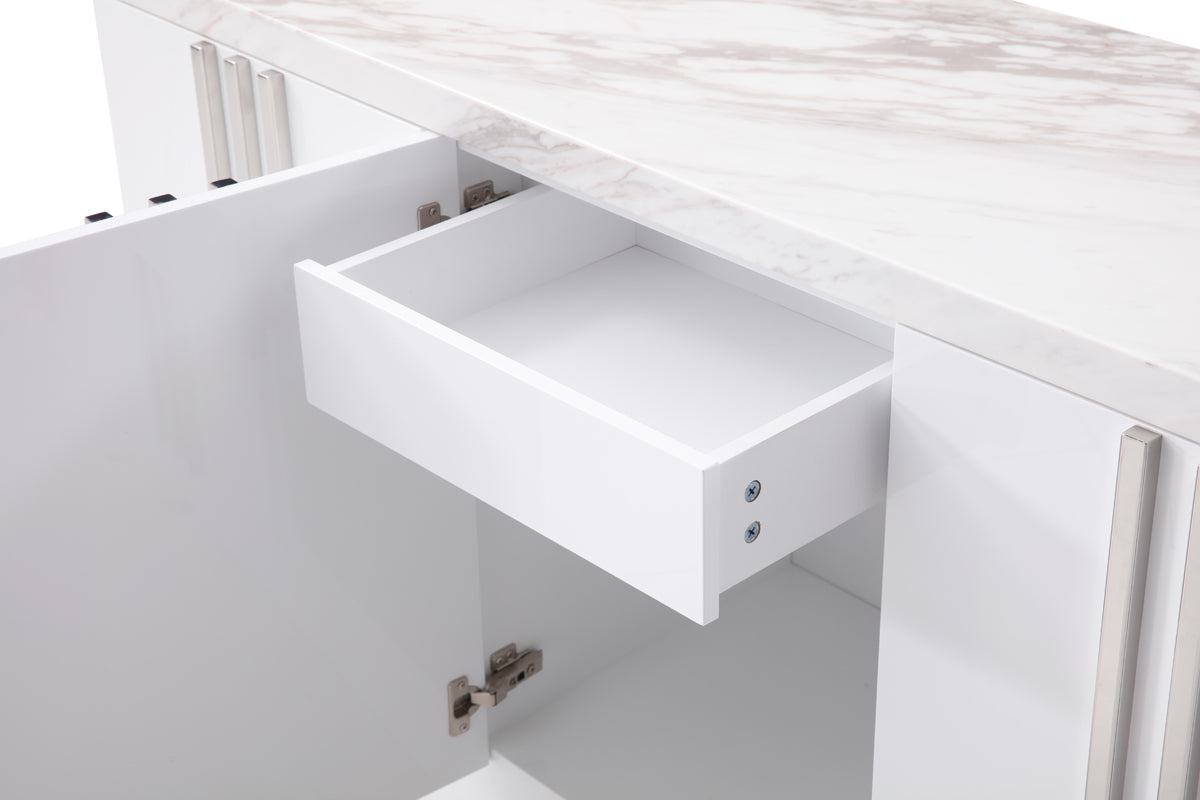 Kingsley Modern Marble & Stainless Steel Buffet