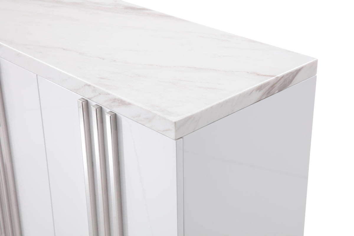 Kingsley Modern Marble & Stainless Steel Buffet