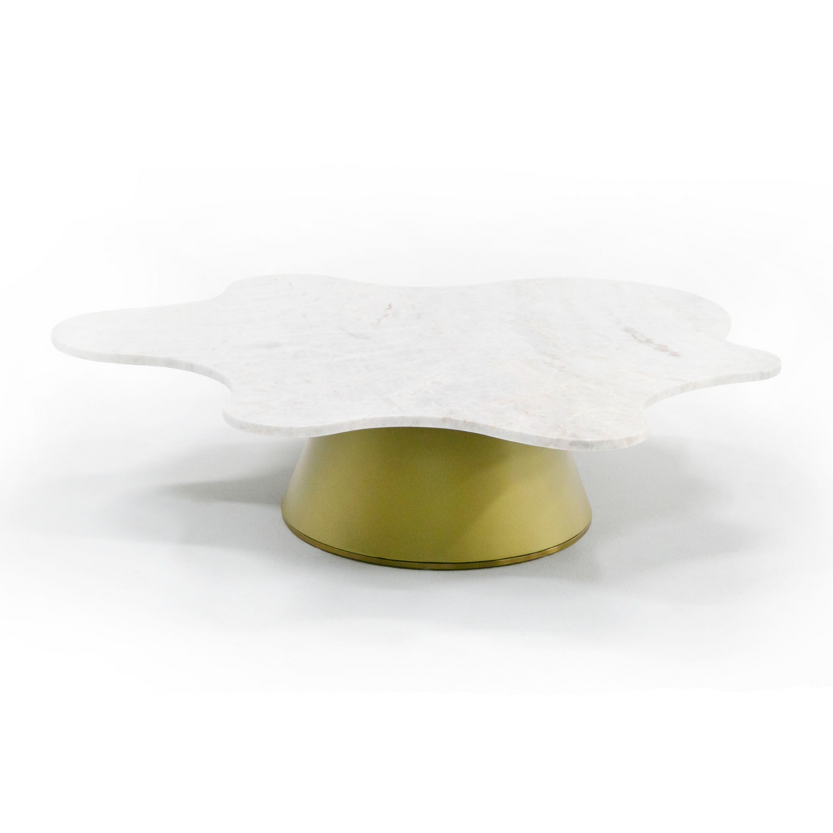 Gabbro Glam White Marble + Gold Nesting Coffee Table Set