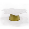 Gabbro Glam White Marble + Gold Nesting Coffee Table Set