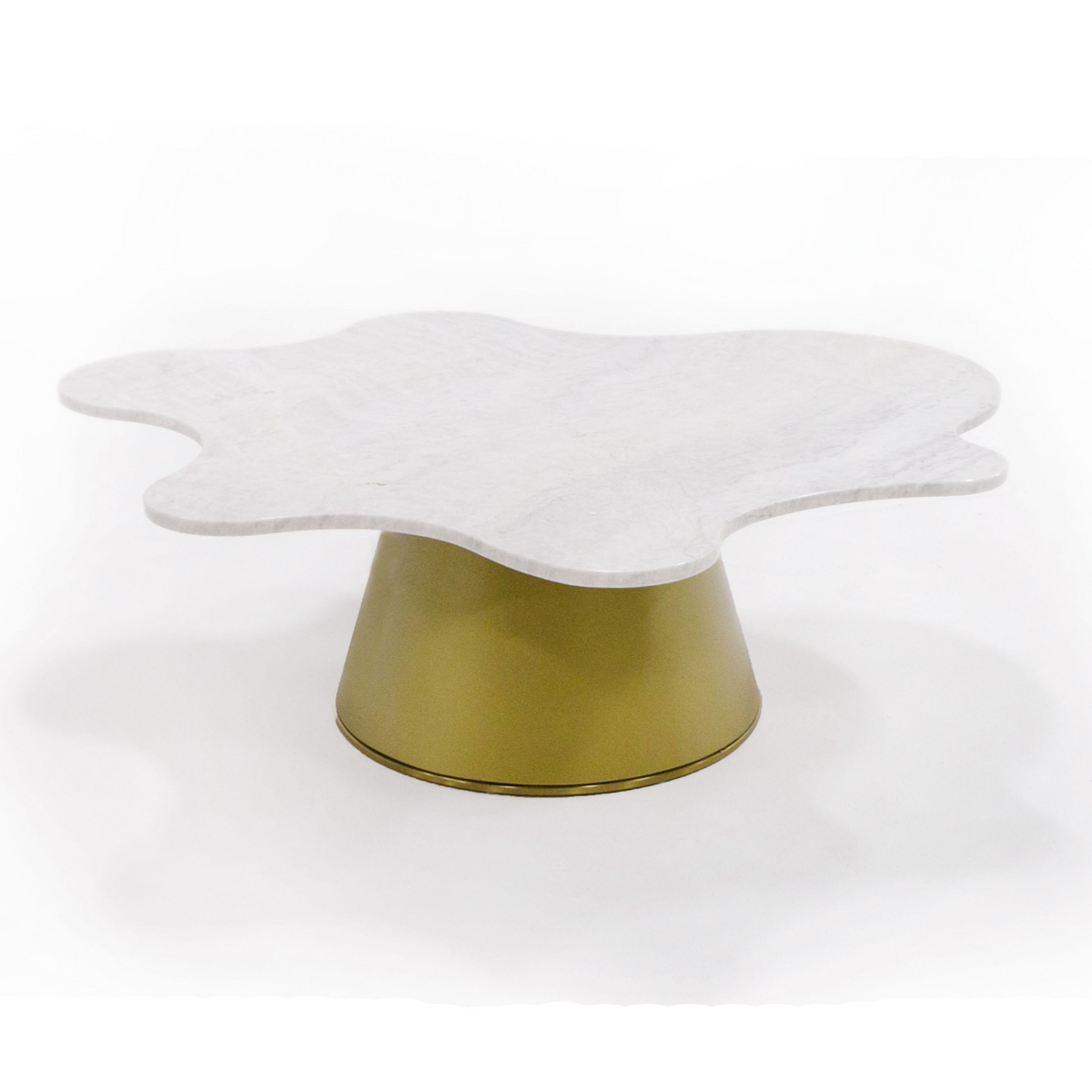 Gabbro Glam White Marble + Gold Nesting Coffee Table Set