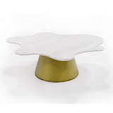 Gabbro Glam White Marble + Gold Nesting Coffee Table Set