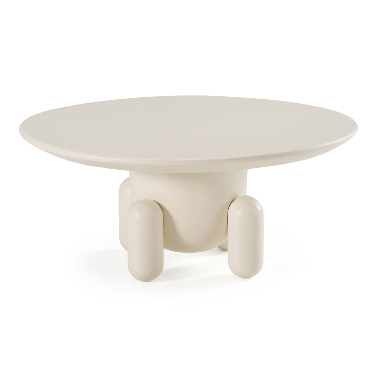 Gabby Contemporary White Round Coffee Table