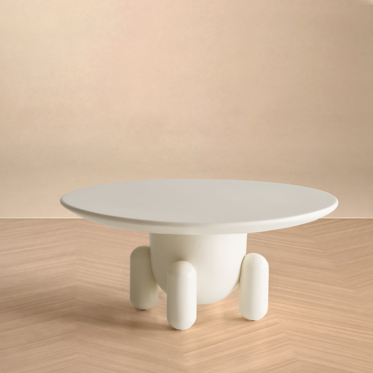 Gabby Contemporary White Round Coffee Table
