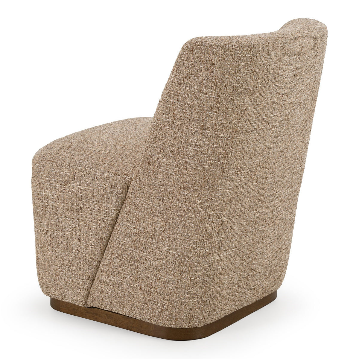 Galloway Modern Beige Fabric + Walnut Dining Chair w/Casters (Set of 2)