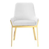 Ganon Modern White & Gold Dining Chair