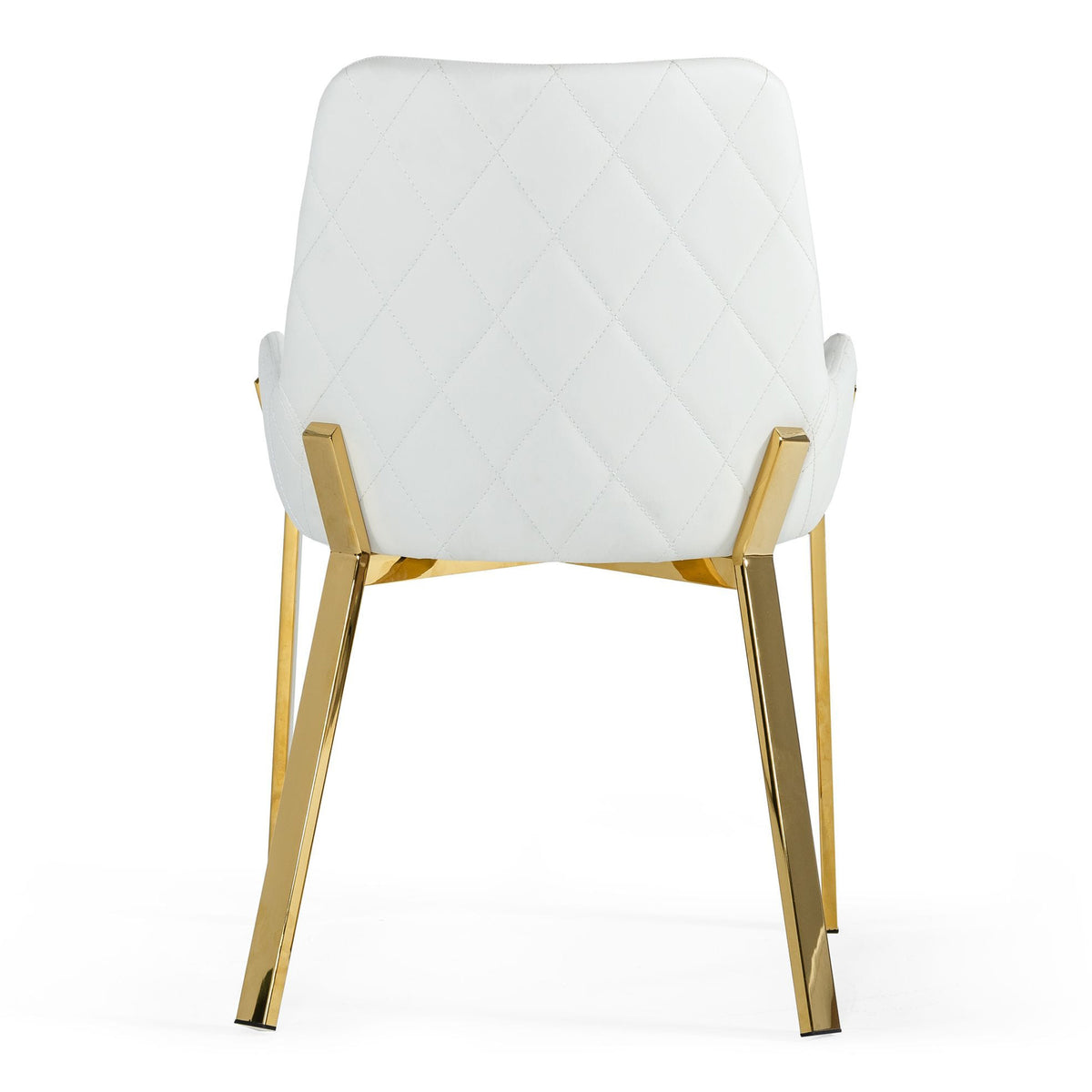 Ganon Modern White & Gold Dining Chair