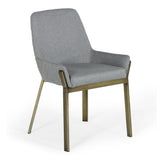 Ganon Modern Grey & Antique Brass Dining Chair
