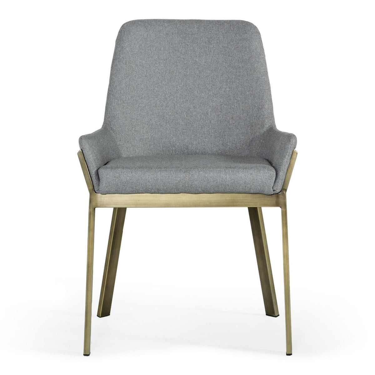 Ganon Modern Grey & Antique Brass Dining Chair