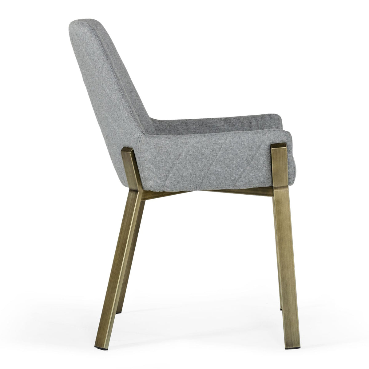 Ganon Modern Grey & Antique Brass Dining Chair