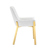 Ganon Modern White & Gold Dining Chair