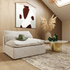 Garman Modern Light Grey Armless Seater