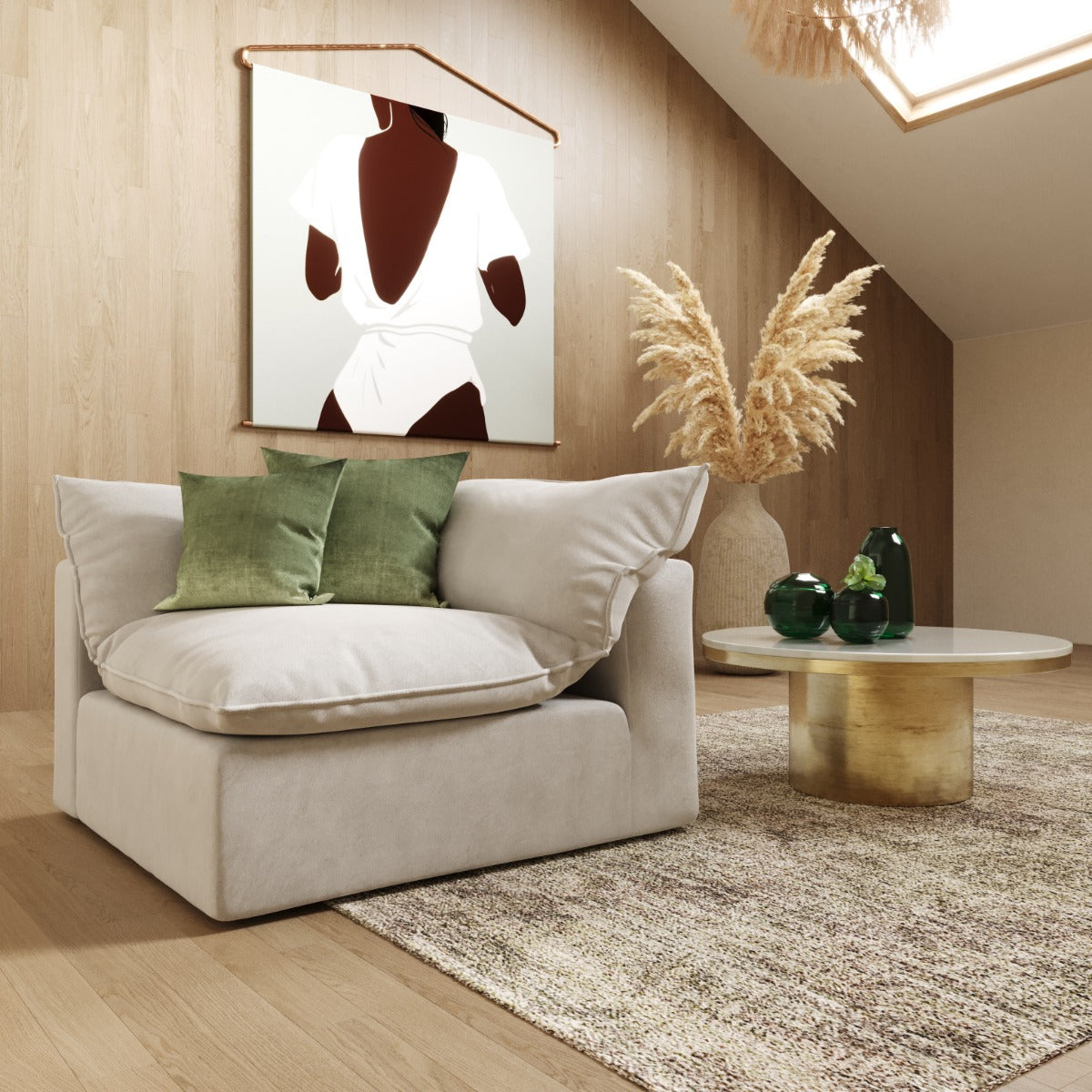 Garman Modern Light Grey Corner
