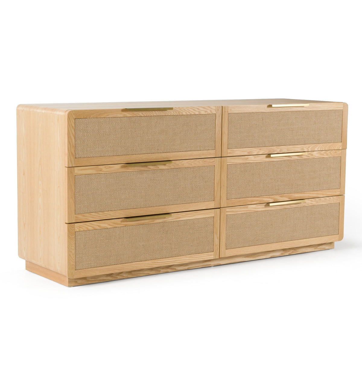 Gavin Modern Natural Ash + Rattan 4-Piece Bedroom Set