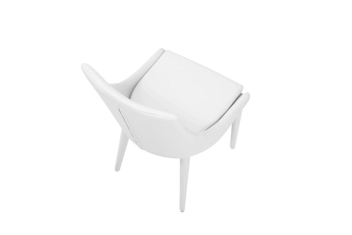 Lane Modern White Leatherette Dining Chair