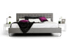 Queen Gemma Modern Grey Leatherette Bed