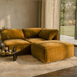 Gene Modern Ochre Fabric Modular Ottoman