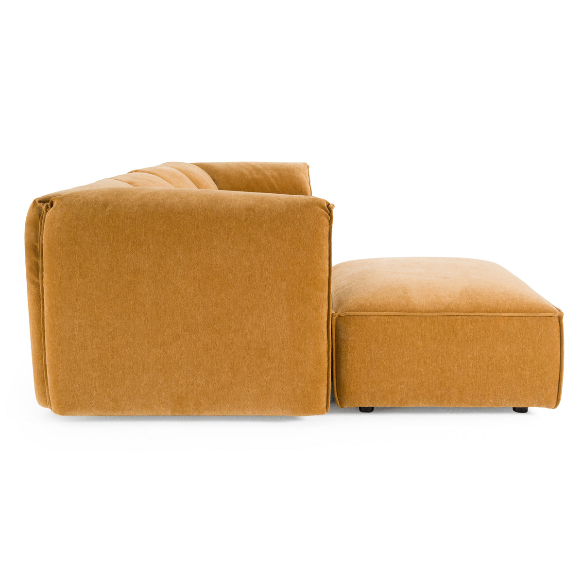 Gene Modern Ochre Fabric Modular Sectional Sofa