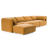 Gene Modern Ochre Fabric Modular Sectional Sofa