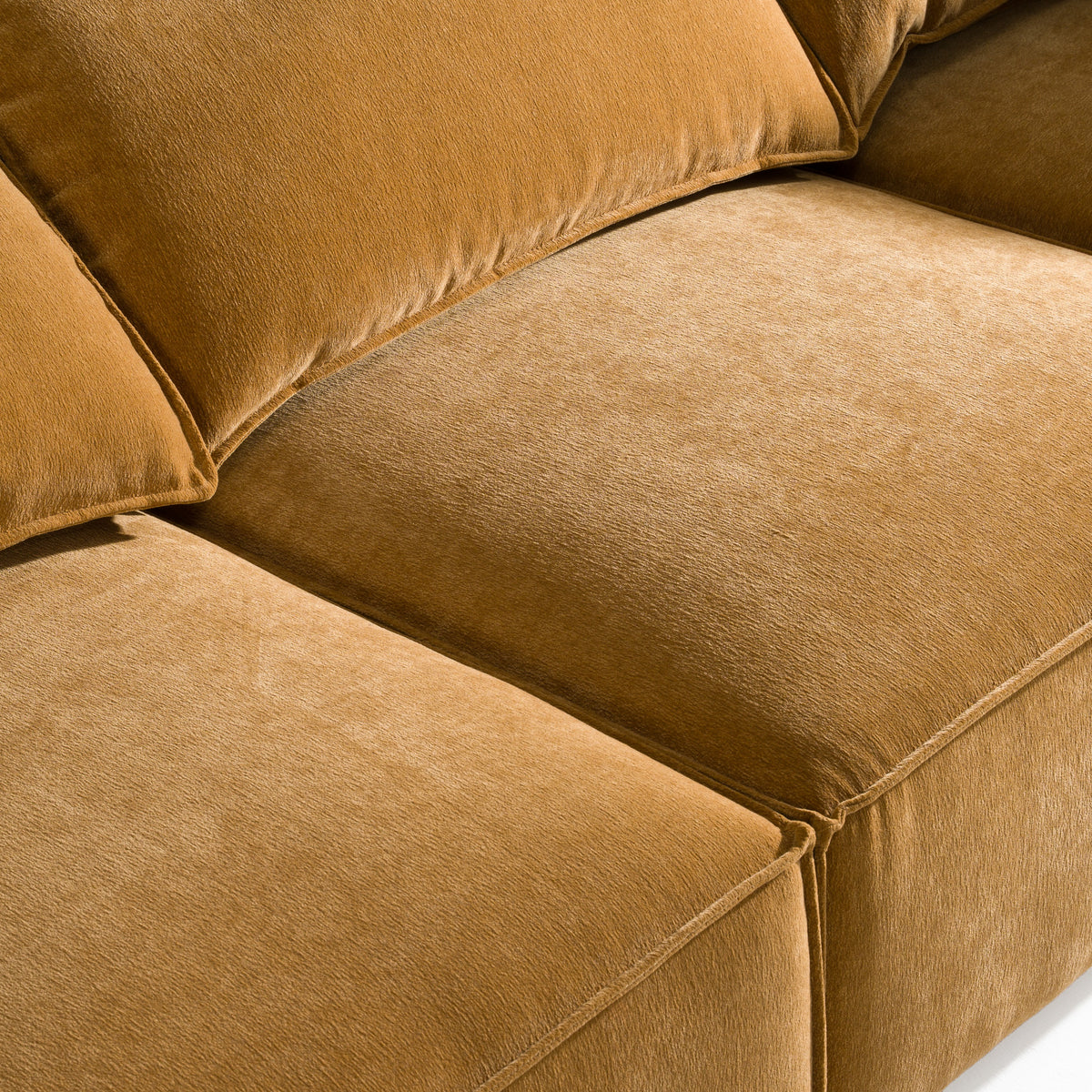 Gene Modern Ochre Fabric Modular Sectional Sofa