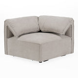 Gene Modern Light Grey Fabric Modular Corner Sectional Seat