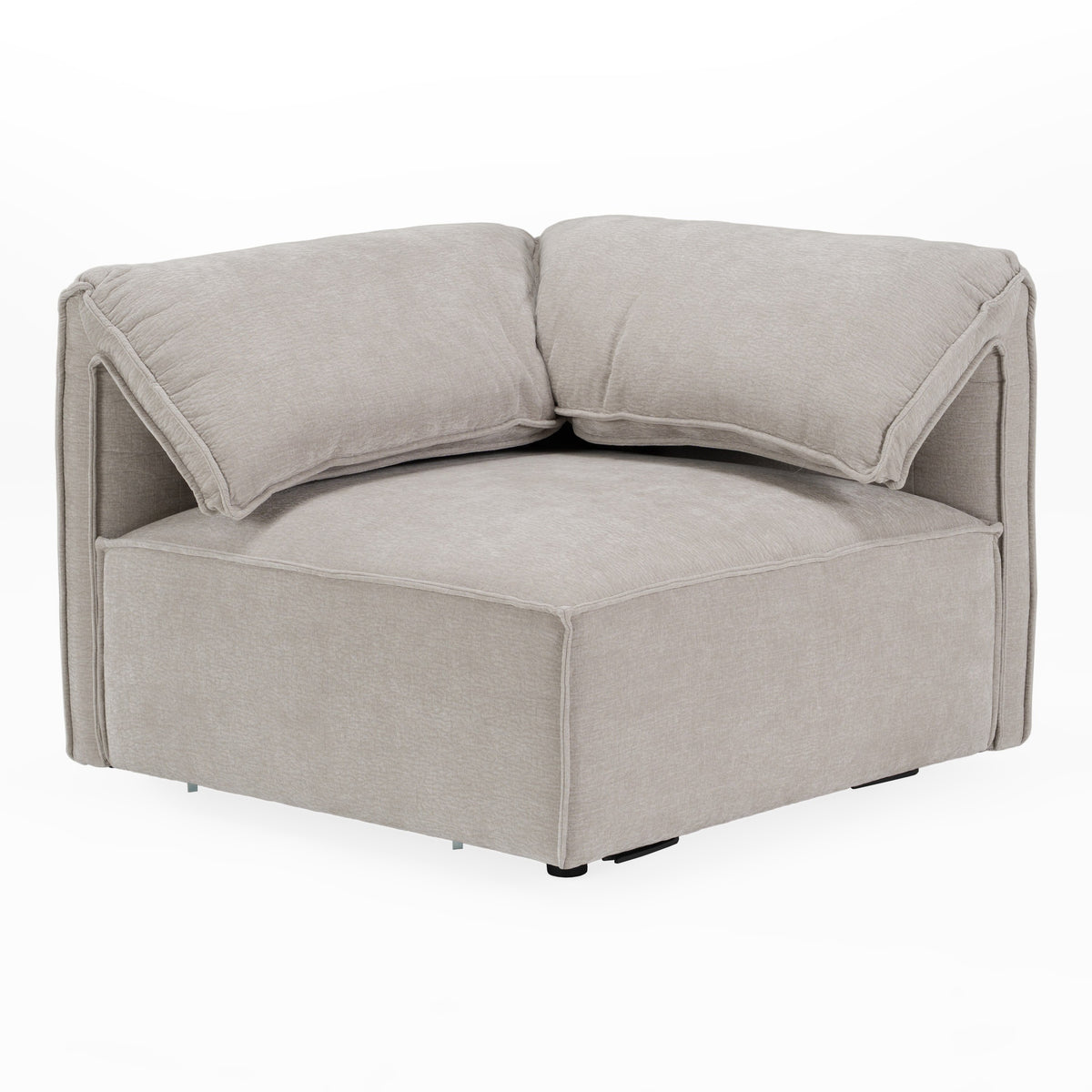 Gene Modern Light Grey Fabric Modular Corner Sectional Seat