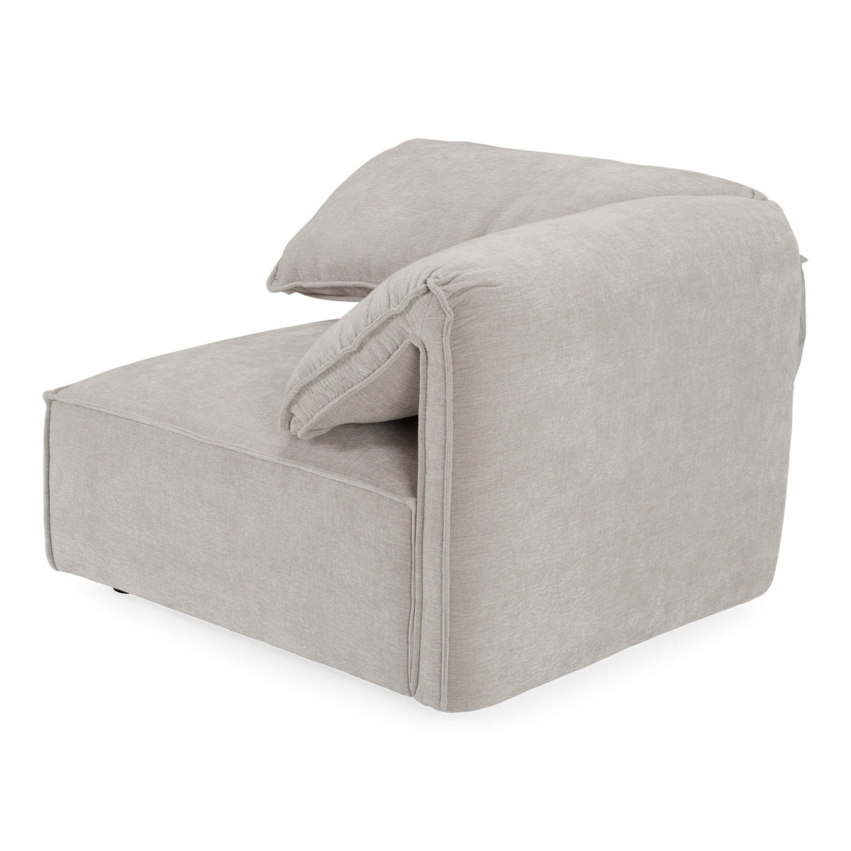 Gene Modern Light Grey Fabric Modular Corner Sectional Seat