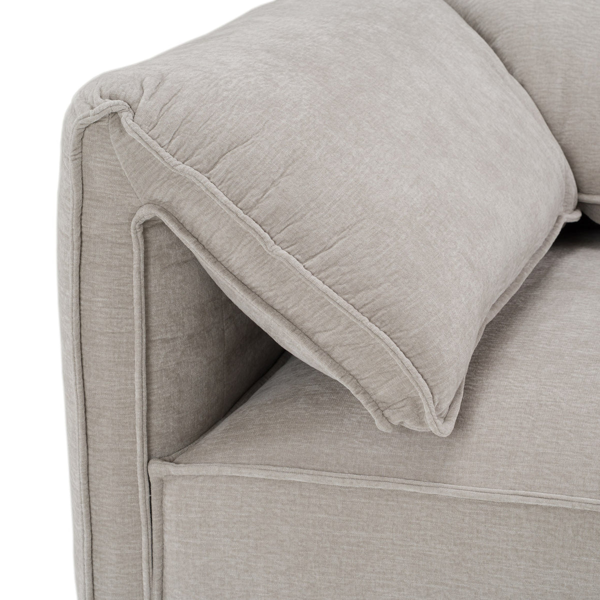 Gene Modern Light Grey Fabric Modular Corner Sectional Seat