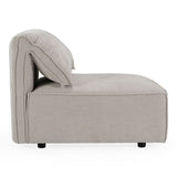 Gene Modern Light Grey Fabric Modular Armless Sectional Seat
