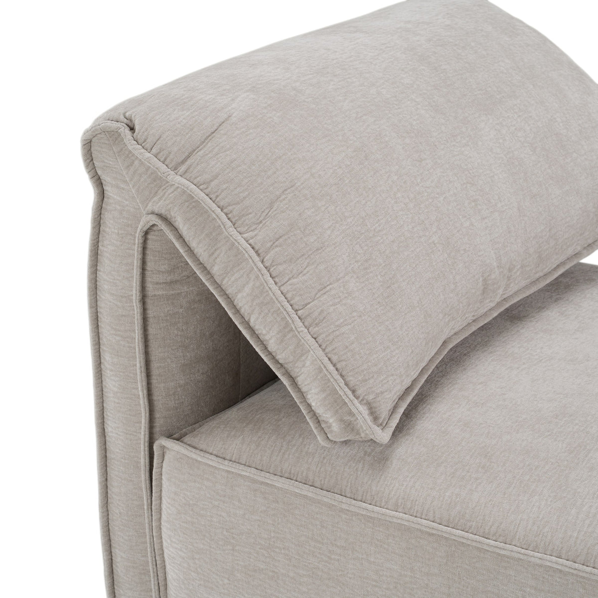 Gene Modern Light Grey Fabric Modular Armless Sectional Seat