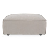 Gene Modern Light Grey Fabric Modular Ottoman