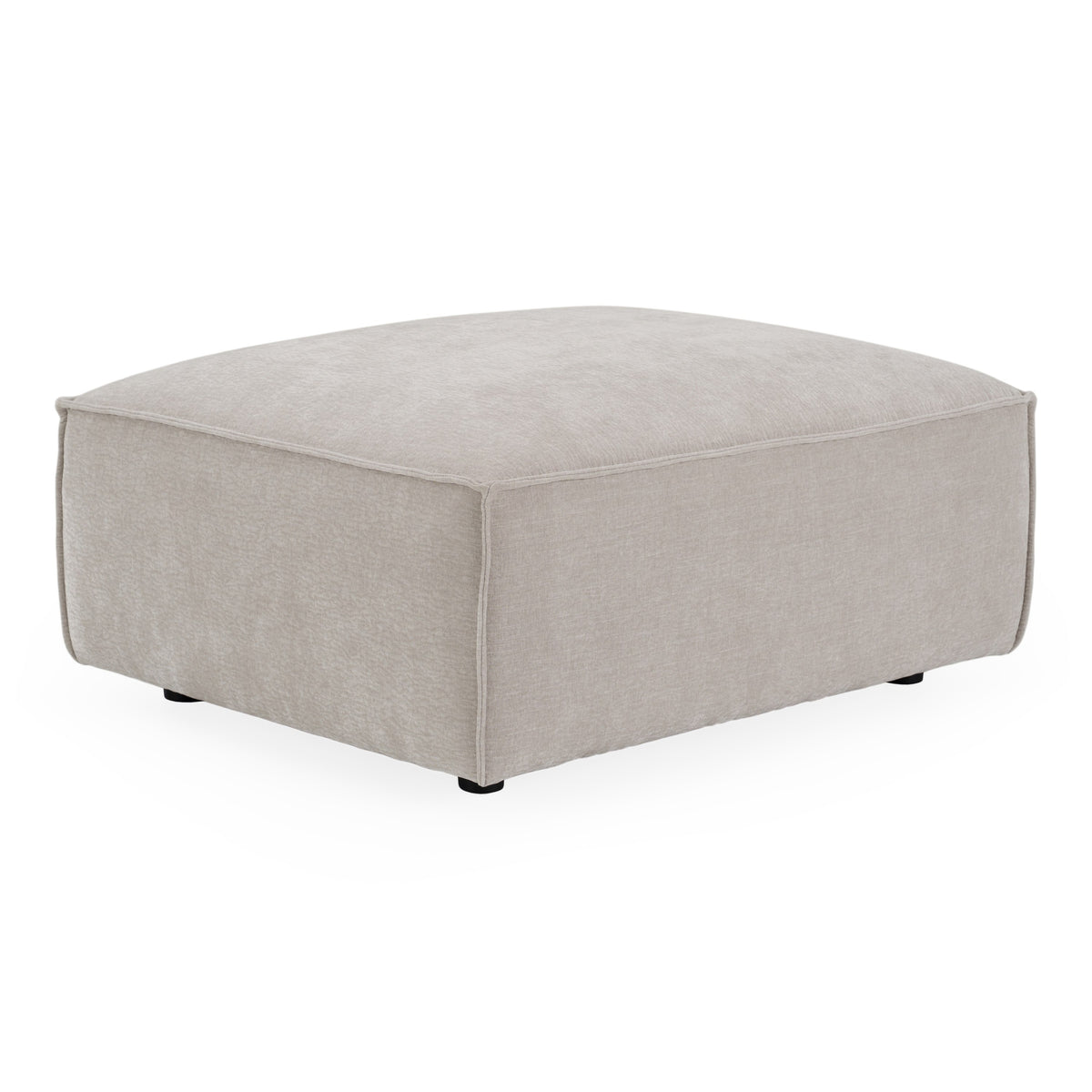 Gene Modern Light Grey Fabric Modular Ottoman