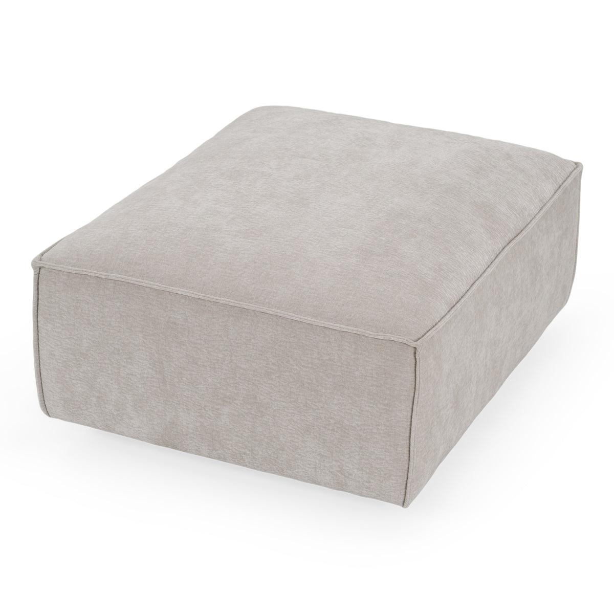 Gene Modern Light Grey Fabric Modular Ottoman