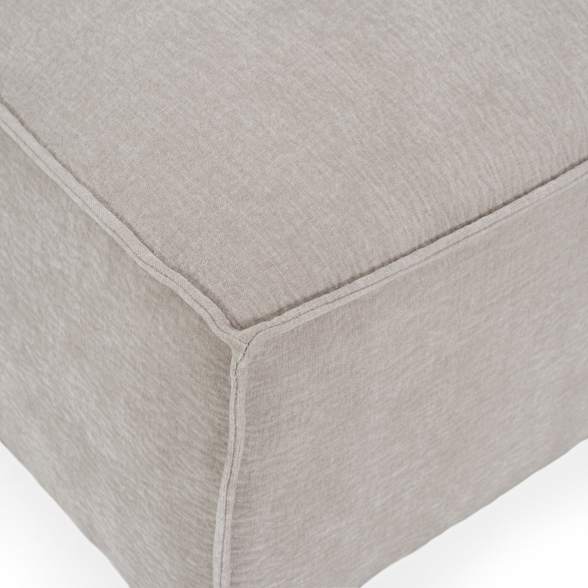 Gene Modern Light Grey Fabric Modular Ottoman