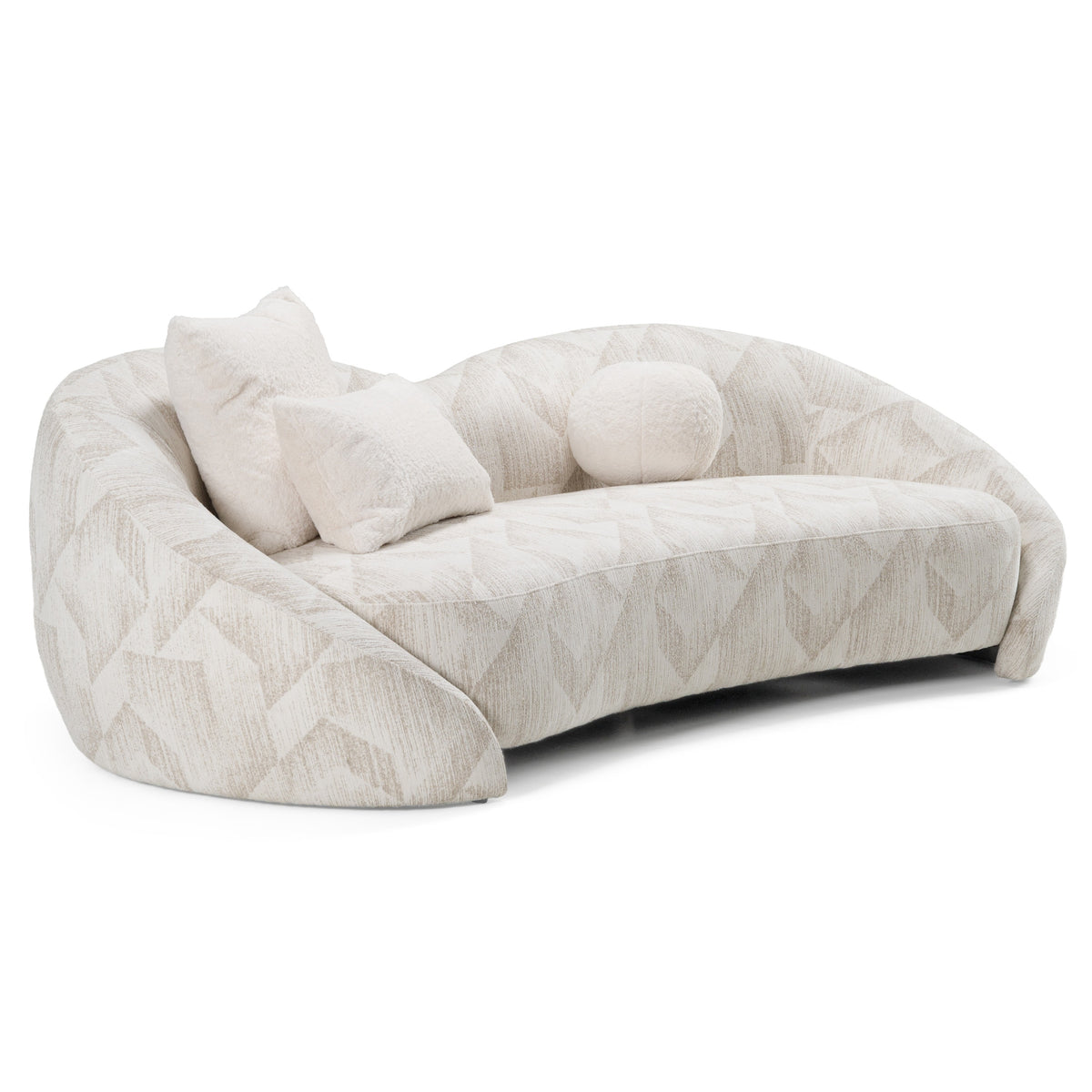 Gentle Modern Beige Pattern Fabric Sofa