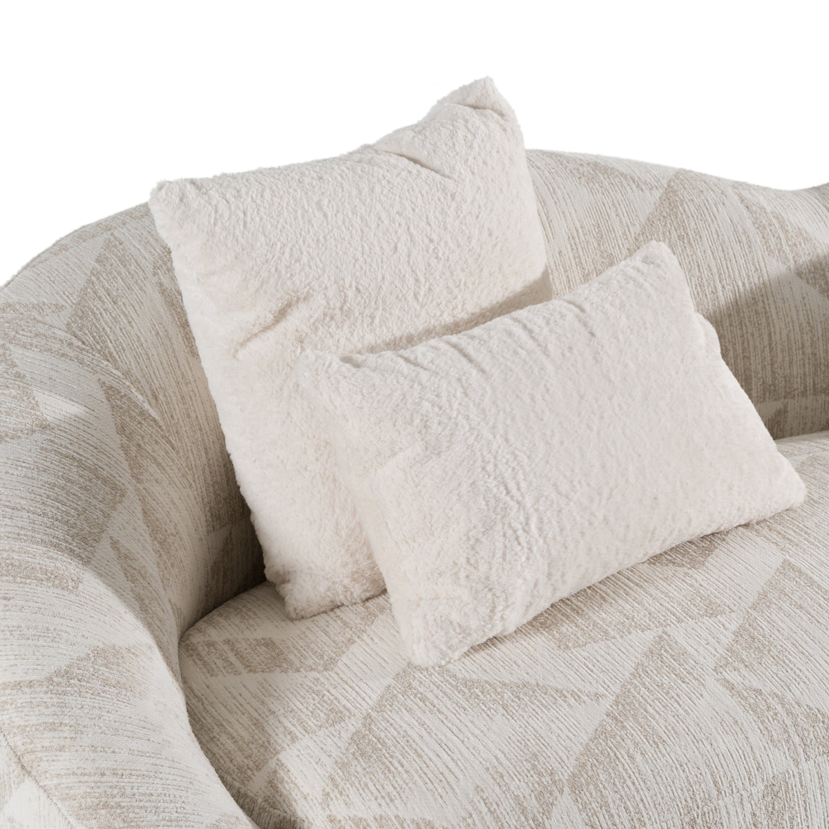 Gentle Modern Beige Pattern Fabric Sofa
