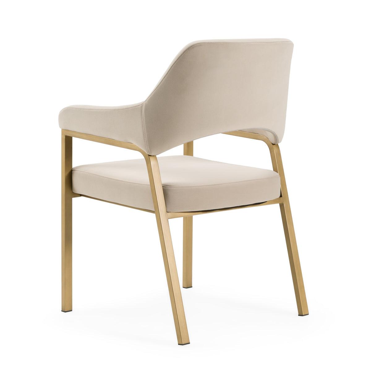 George Modern Beige Fabric + Antique Brass Dining Chair
