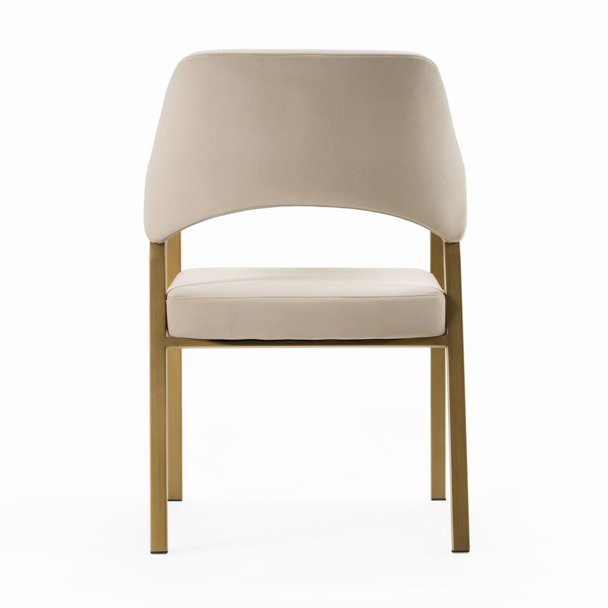 George Modern Beige Fabric + Antique Brass Dining Chair