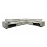 Gering Modern Beige Fabric Sectional Sofa With 2 Power Recliners
