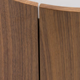 Geneva Modern Walnut Round Nightstand