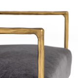 Gibbons Modern Grey Velvet + Forged Gold Accent Chair