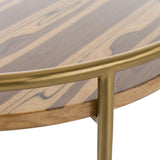 Gilcrest Glam Brown and Gold Marble End Table