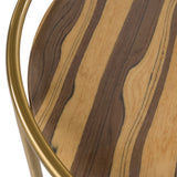 Gilcrest Glam Brown and Gold Marble End Table
