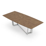 Gilroy Modern Walnut & Stainless Steel Dining Table